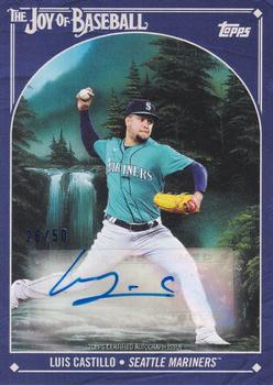 2023 Topps x Bob Ross: The Joy of Baseball - Autographs Prussian Blue #32D Luis Castillo Front