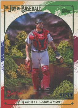 2023 Topps x Bob Ross: The Joy of Baseball - Paint Splatter Canvas #55 Jason Varitek Front
