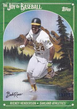 2023 Topps x Bob Ross: The Joy of Baseball - Sap Green Canvas #48 Rickey Henderson Front