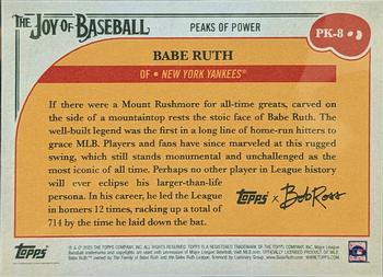 2023 Topps x Bob Ross: The Joy of Baseball - Peaks of Power #PK-8 Babe Ruth Back