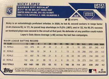 2023 Topps Update - Jack O'Lantern #US151 Nicky Lopez Back