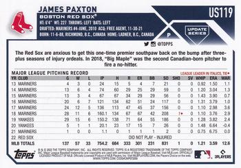 2023 Topps Update - Ghost Foil #US119 James Paxton Back