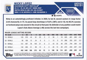 2023 Topps Update - Ghost Foil #US151 Nicky Lopez Back