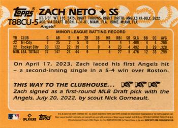 2023 Topps Update - 1988 Topps Baseball 35th Anniversary Chrome Silver Pack #T88CU-5 Zach Neto Back
