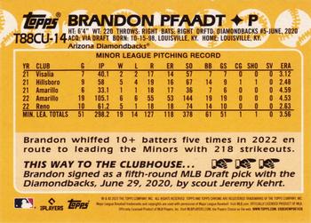 2023 Topps Update - 1988 Topps Baseball 35th Anniversary Chrome Silver Pack #T88CU-14 Brandon Pfaadt Back