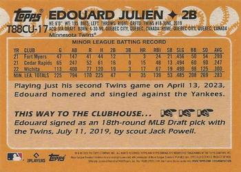 2023 Topps Update - 1988 Topps Baseball 35th Anniversary Chrome Silver Pack #T88CU-17 Edouard Julien Back