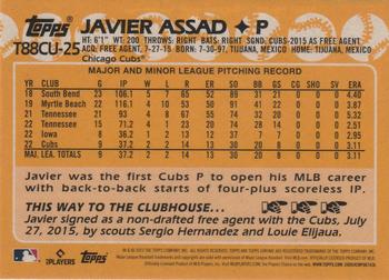 2023 Topps Update - 1988 Topps Baseball 35th Anniversary Chrome Silver Pack #T88CU-25 Javier Assad Back