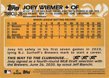 2023 Topps Update - 1988 Topps Baseball 35th Anniversary Chrome Silver Pack #T88CU-28 Joey Wiemer Back