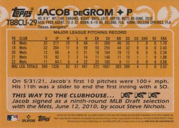 2023 Topps Update - 1988 Topps Baseball 35th Anniversary Chrome Silver Pack #T88CU-29 Jacob deGrom Back