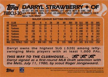 2023 Topps Update - 1988 Topps Baseball 35th Anniversary Chrome Silver Pack #T88CU-30 Darryl Strawberry Back