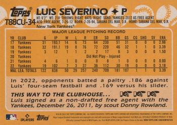 2023 Topps Update - 1988 Topps Baseball 35th Anniversary Chrome Silver Pack #T88CU-34 Luis Severino Back