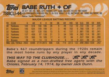 2023 Topps Update - 1988 Topps Baseball 35th Anniversary Chrome Silver Pack #T88CU-44 Babe Ruth Back