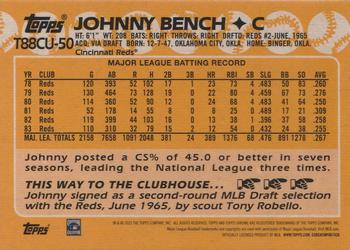 2023 Topps Update - 1988 Topps Baseball 35th Anniversary Chrome Silver Pack #T88CU-50 Johnny Bench Back