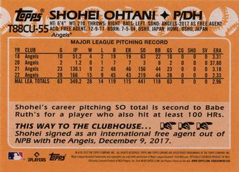 2023 Topps Update - 1988 Topps Baseball 35th Anniversary Chrome Silver Pack #T88CU-55 Shohei Ohtani Back