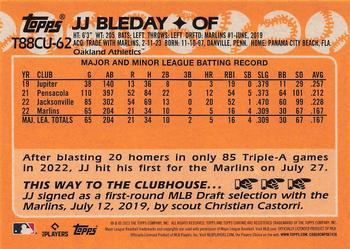 2023 Topps Update - 1988 Topps Baseball 35th Anniversary Chrome Silver Pack #T88CU-62 JJ Bleday Back