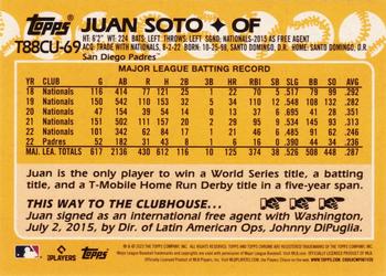 2023 Topps Update - 1988 Topps Baseball 35th Anniversary Chrome Silver Pack #T88CU-69 Juan Soto Back