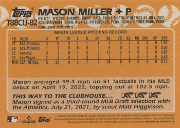2023 Topps Update - 1988 Topps Baseball 35th Anniversary Chrome Silver Pack #T88CU-82 Mason Miller Back