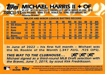 2023 Topps Update - 1988 Topps Baseball 35th Anniversary Chrome Silver Pack #T88CU-93 Michael Harris II Back
