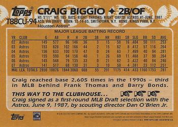 2023 Topps Update - 1988 Topps Baseball 35th Anniversary Chrome Silver Pack #T88CU-94 Craig Biggio Back