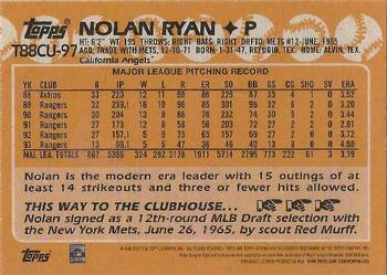 2023 Topps Update - 1988 Topps Baseball 35th Anniversary Chrome Silver Pack #T88CU-97 Nolan Ryan Back