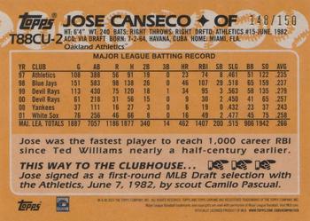 2023 Topps Update - 1988 Topps Baseball 35th Anniversary Chrome Silver Pack Blue #T88CU-2 Jose Canseco Back