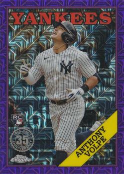 2023 Topps Update - 1988 Topps Baseball 35th Anniversary Chrome Silver Pack Purple #T88CU-22 Anthony Volpe Front