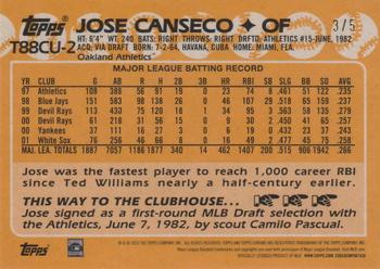 2023 Topps Update - 1988 Topps Baseball 35th Anniversary Chrome Silver Pack Red #T88CU-2 Jose Canseco Back