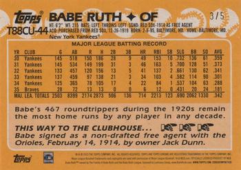2023 Topps Update - 1988 Topps Baseball 35th Anniversary Chrome Silver Pack Red #T88CU-44 Babe Ruth Back