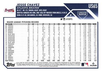 2023 Topps Update - Orange and Black Foil #US65 Jesse Chavez Back