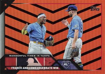 2023 Topps Update - Orange and Black Foil #US138 Wanderful Times in Tampa (Wander Franco / Brandon Lowe) Front