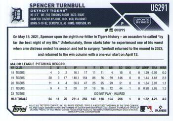 2023 Topps Update - Orange and Black Foil #US291 Spencer Turnbull Back