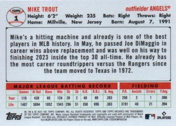 2023 Topps Archives #1 Mike Trout Back