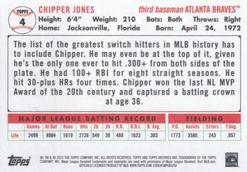 2023 Topps Archives #4 Chipper Jones Back