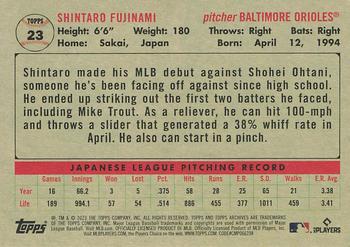 2023 Topps Archives #23 Shintaro Fujinami Back