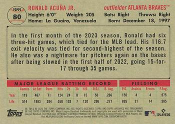 2023 Topps Archives #80 Ronald Acuña Jr. Back