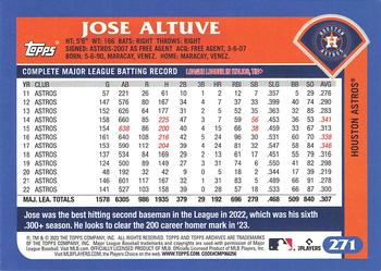 2023 Topps Archives #271 Jose Altuve Back