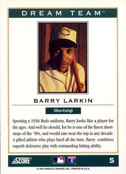 1994 Score - Dream Team #5 Barry Larkin Back