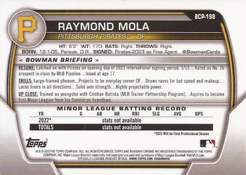 2023 Bowman Chrome - Chrome Prospects Mojo Refractor #BCP-198 Raymond Mola Back