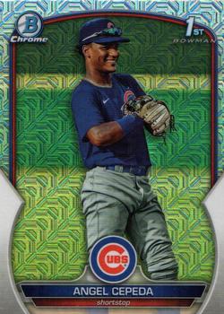 2023 Bowman Chrome - Chrome Prospects Mojo Refractor #BCP-205 Angel Cepeda Front