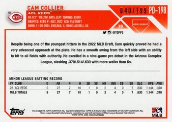 2023 Topps Pro Debut - Fuchsia #PD-198 Cam Collier Back