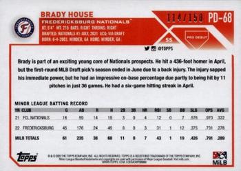 2023 Topps Pro Debut - Blue #PD-68 Brady House Back