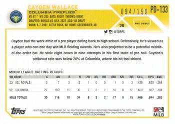 2023 Topps Pro Debut - Blue #PD-133 Cayden Wallace Back