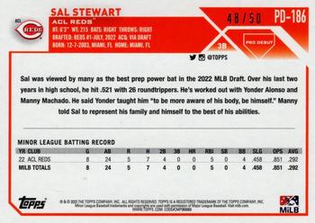 2023 Topps Pro Debut - Gold #PD-186 Sal Stewart Back