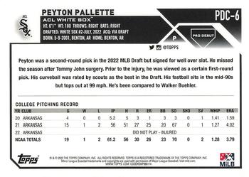 2023 Topps Pro Debut - Chrome #PDC-6 Peyton Pallette Back