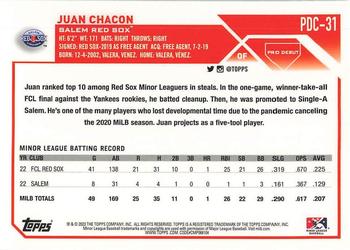 2023 Topps Pro Debut - Chrome #PDC-31 Juan Chacon Back