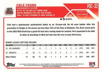 2023 Topps Pro Debut - Chrome #PDC-33 Cole Young Back