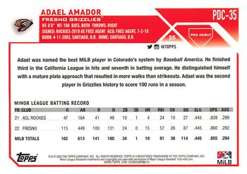 2023 Topps Pro Debut - Chrome #PDC-35 Adael Amador Back