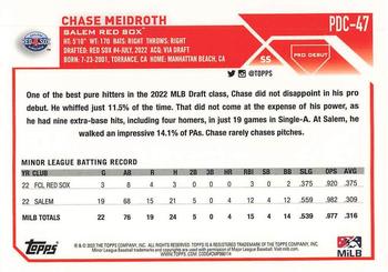 2023 Topps Pro Debut - Chrome #PDC-47 Chase Meidroth Back