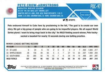 2023 Topps Pro Debut - Chrome #PDC-97 Pete Crow-Armstrong Back