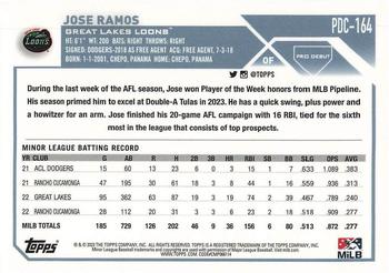 2023 Topps Pro Debut - Chrome #PDC-164 Jose Ramos Back
